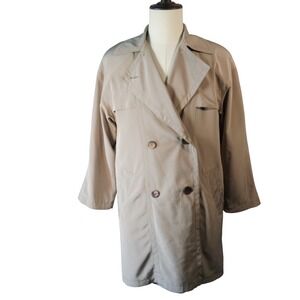 Utex Women's Beige Double Breasted Trench Coat Size 6 Classic Style Outerwear‎